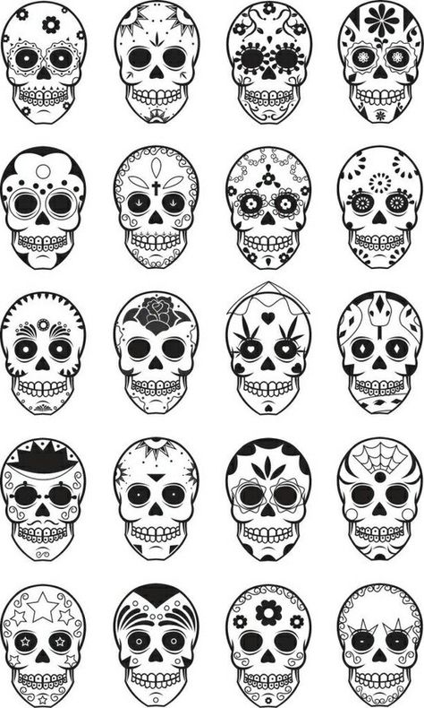 Sugar Skulls Sugar Skull Pumpkin, Den Mrtvých, Catrina Tattoo, Sugar Skull Artwork, Knuckle Tattoos, Skull Coloring Pages, Cha Bar, Sugar Skull Tattoos, Tattoo Templates