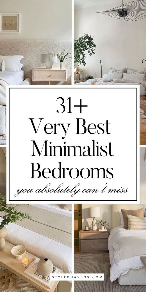 Searching for chic minimalist bedroom ideas for 2024? *These* are our absolutely fav modern bedroom design ideas - hand-picked to inspire you!! Whether you're looking for cozy bedroom design, or , these stylish ideas are sure to inspire you. (SAVE this to your BEDROOM STYLE or bedroom inspo board for later!) 10 X 11 Bedroom Layout Ideas, Small Bedroom Ideas Minimalist, Bedroom Ideas Minimalist, Minimalist Bedroom Cozy, Minimalist Bedrooms, Bedroom Neutral, Scandi Bedroom, Minimalist Bedroom Ideas, Cozy Bedroom Design