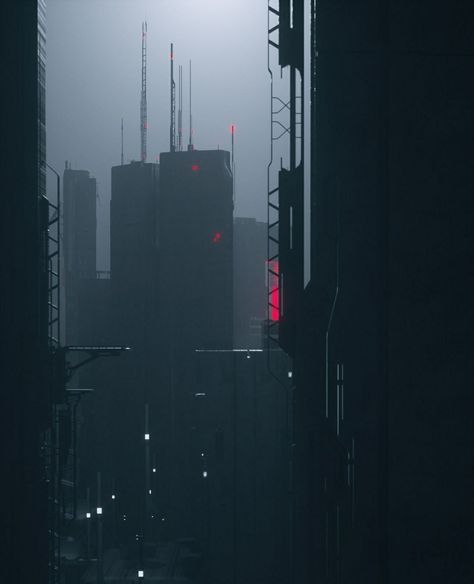 Kota Masa Depan, Foggy City, Cinematic Art, Neon Noir, Sci Fi City, Octane Render, Cyberpunk Aesthetic, Cyberpunk City, Arte Cyberpunk