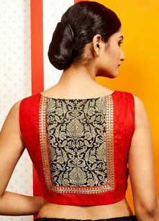 Patch Work Blouse Designs, Blouse Back Neck Designs, Sari Blouse Designs, New Blouse Designs, Patch Work Blouse, Silk Saree Blouse Designs, Blouse Designs Indian, Back Neck Designs, Blouse Designs Silk