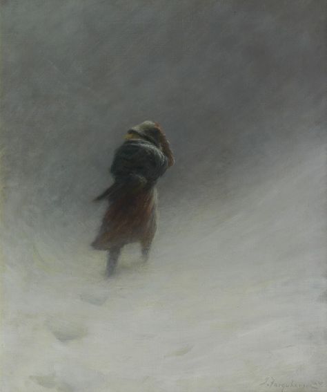 The Blizzard by Joseph Farquharson - Artvee Snowstorm Art, Joseph Farquharson, Dark Stormy Sky, Dramatic Landscape, Antique Art Prints, Stormy Sky, Spotify Covers, Dawn And Dusk, Art Society