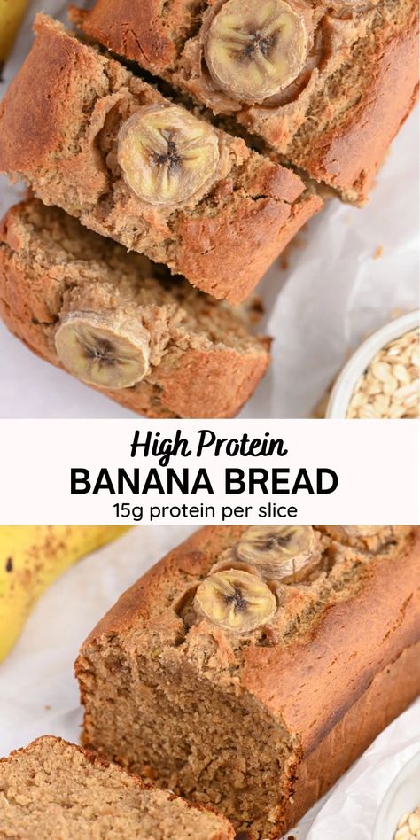 Banana Recipes Protein Powder, Banana High Protein, High Protein Banana Bread Recipe, Almond Flour Protein Banana Bread, Healthy Low Cal Banana Bread, Macro Banana Bread, Healthy Banana Bread With Protein Powder, Healthy Protein Banana Recipes, Protein Peanut Butter Banana Bread