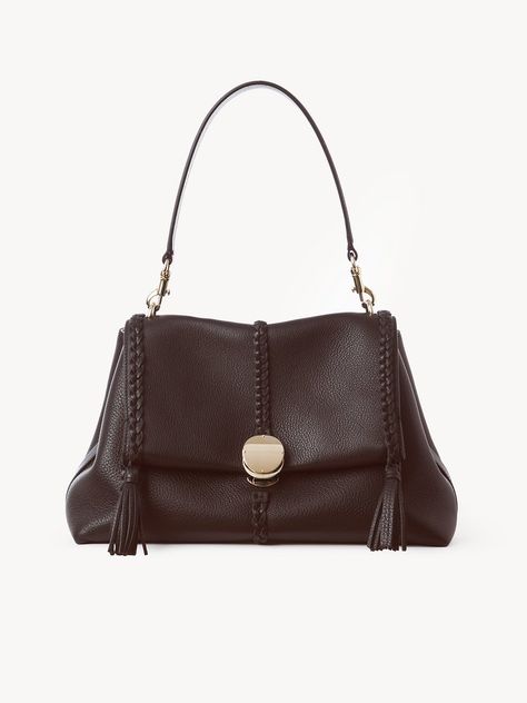 Chloé Penelope Medium Soft Shoulder Bag | Chloé US Homer Odyssey, Leather Braiding, Chloe Bags, Strong Character, Brown Shoulder Bag, Large Handbags, Chloe Bag, Leather Working, Evening Bags