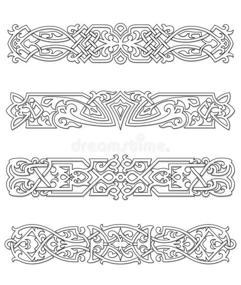 Book Border Design, Calligraphy Certificate, Classical Decor, Ornamental Pattern, Ornament Drawing, Tooling Patterns, Celtic Patterns, Ornament Pattern, Leather Carving