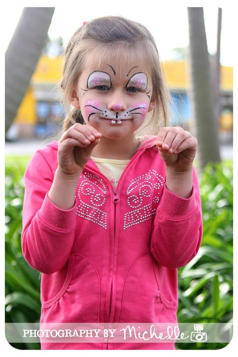 Rabbit face paint Rabbit Face Paint, Bunny Face Paint, Bunny Makeup, Girl Face Painting, Paint Photography, Face Painting Easy, Kids Face Paint, Kids Makeup, Bunny Face