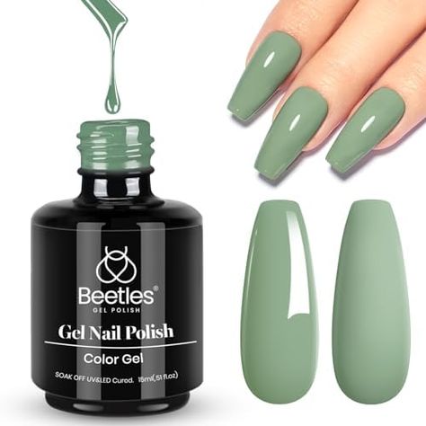 Eucalyptus Pastel Green Nail Polish, 15ml Emerald Olive Sage Green Gel Polish, Soak Off U V LED Nail Lamp Gel Polish Nail Art Manicure Salon DIY Birthday Nail Designs, Trendy Nail Polish, Mint Green Nails, Chic Nail Designs, Gel Polish Nail Art, Green Nail Designs, Green Nail Polish, Green Nail, Nail Polish Kits