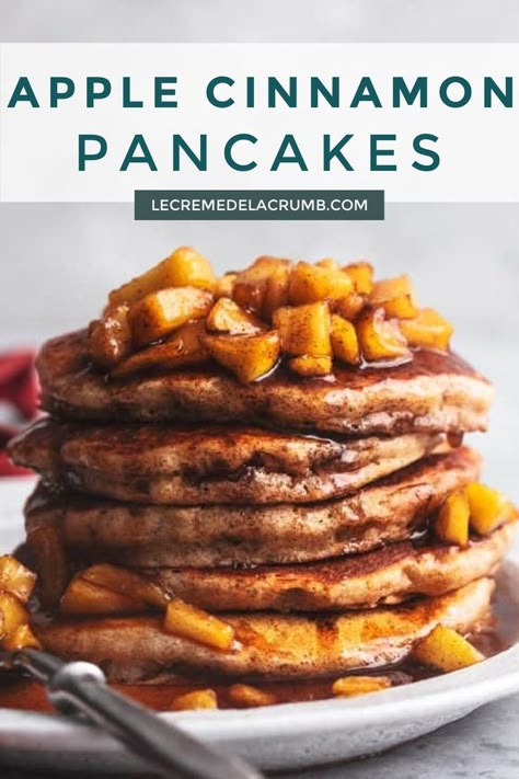 Pancakes Apple Cinnamon, Apple Crisp Pancakes, Apple Cinnamon Pancakes Healthy, Apple Cinnamon Pancake Recipe, Pancakes With Apple Topping, Cinnamon Apple Pancake Topping, Apple Crumble Pancakes, Apple Cinnamon Topping For Pancakes, Pancakes With Apples