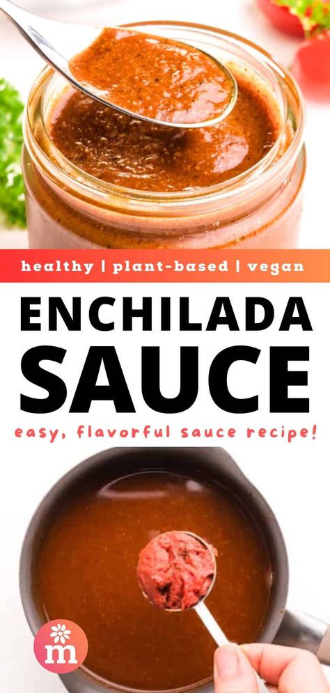 Vegan Enchilada Sauce, Easy Red Enchilada Sauce, Enchilada Sauce Recipe, Enchilada Sauce Easy, Vegan Taco Salad, Vegan Enchiladas, Recipes With Enchilada Sauce, Vegan Dinner Recipes Easy, Vegan Dressing