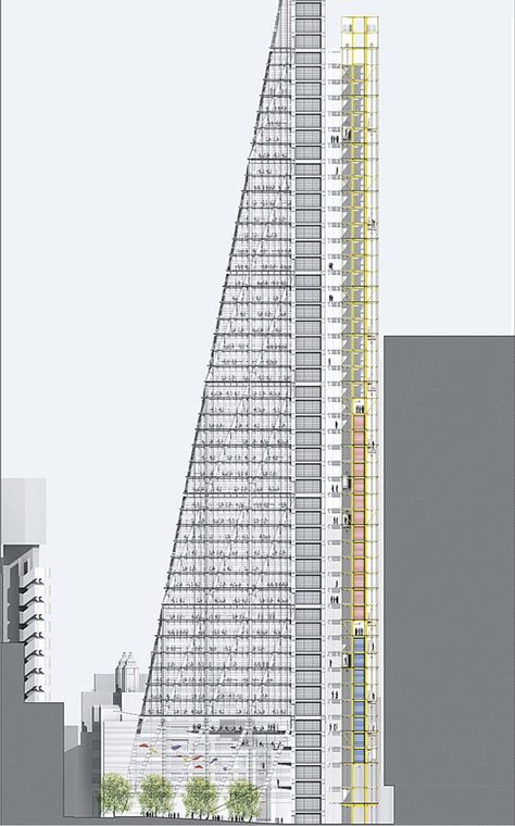 Section Diagrid Structure, Leadenhall Building, Architectural Facade, Inspirational Drawings, Richard Rogers, Architecture Elevation, Peter Zumthor, Office Tower, Architecture Concept