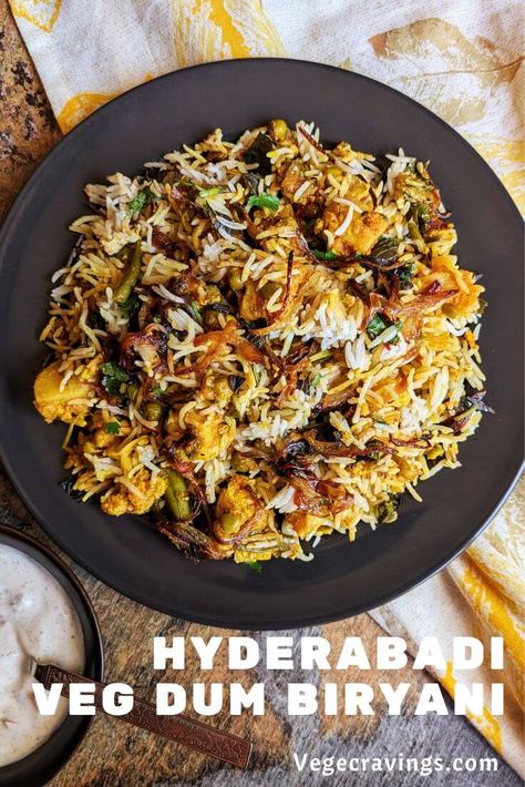 Hyderabadi Veg Dum Biryani Recipe Byrani Rice Biryani Recipe, Vegetarian Biryani Recipe, How To Make Biryani, Byriani Recipe, Biryani Vegetarian, Veg Dum Biryani Recipe, Biryani Recipe Video, Veg Biryani Recipe, Vegetarian Biryani