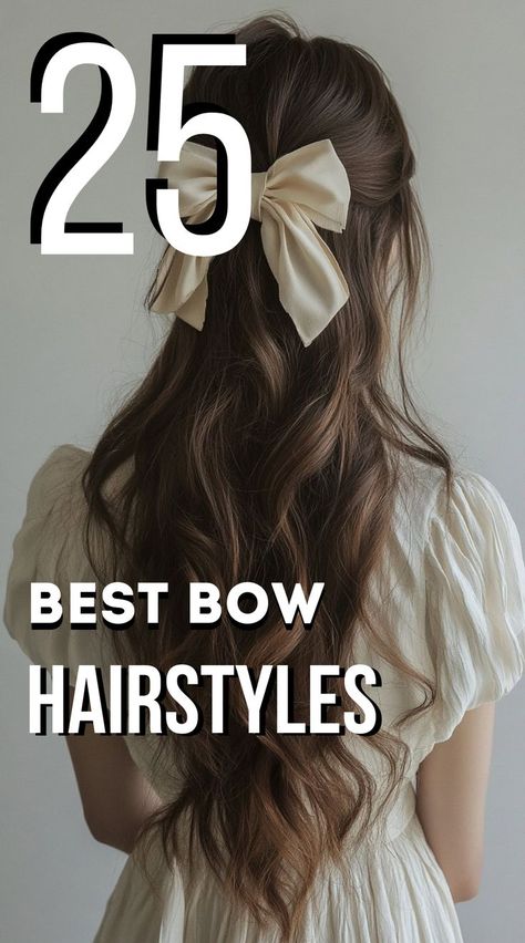 Add a playful touch to your look with these 25 best bow hairstyles! From cute, oversized bows to elegant ribbon ties, these styles are perfect for any occasion, whether you're dressing up for a special event or adding a fun flair to your everyday look. Bow Hairstyles, Bow Tie Hair, Best Bow, Bow Hairstyle, Pinterest Hair, Everyday Hairstyles, Hair Game, Style Mistakes, Bow Clips