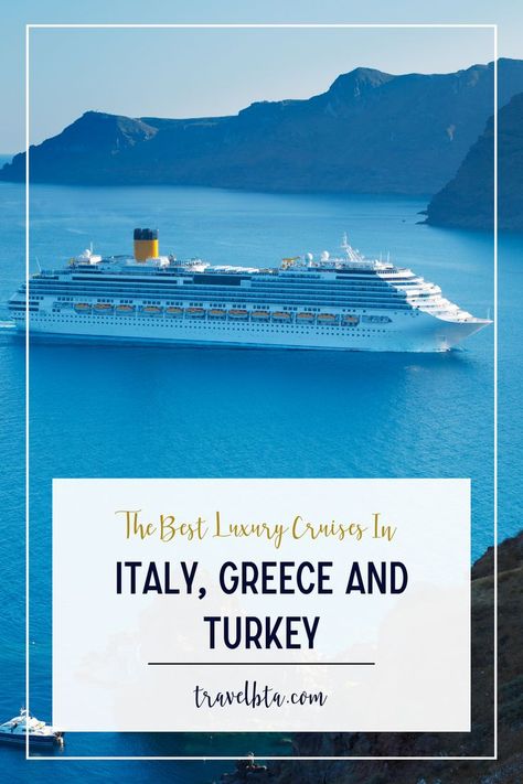 While the sites and experiences are endless, most travelers have limited time to explore the region. Therefore, a luxury cruise is one of the most efficient and practical ways to travel. However, deciding on the best luxury cruises in Italy, Greece, and Turkey is no simple feat. To help you out, we compiled a list of some of our favorite itineraries. Cruise To Greece And Italy, Italy Honeymoon Itinerary, Italy Cruise, Greek Isles Cruise, Italian Cruises, Greek Cruise, Luxury Greece, Honeymoon Itinerary, Greece Cruise