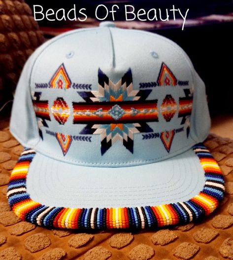 Native Beaded Hats, Native Accessories, Beaded Caps, Bead Hat, Beaded Hats, Beading Art, Dr Wardrobe, Beaded Hat Bands, Native American Beadwork Patterns