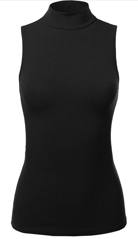 Minimalism Fashion, Rib Tank Top, Mock Turtle Neck, Sleeveless Mock Neck, Mock Turtle, Mock Neck Top, Ribbed Tank Tops, Mock Turtleneck, Clothing Ideas