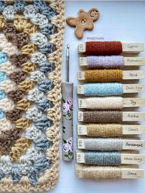 Neutral Yarn Color Combinations, Temperature Embroidery, Yarn Pegs, Yarn Palette, Red Heart Yarn Colors, Crochet Blanket Colors, Yarn Color Combinations, Crochet Classes, Winter Color Palette