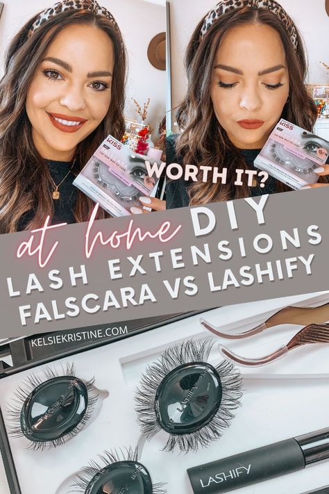 Falscara Hacks, Lash Extensions At Home, Diy Lash Extensions At Home, Falscara Lashes, Eyelash Extensions Diy At Home, At Home Lash Extensions, Falscara Lashes How To, Best Diy Lash Extensions, Lash Hacks False