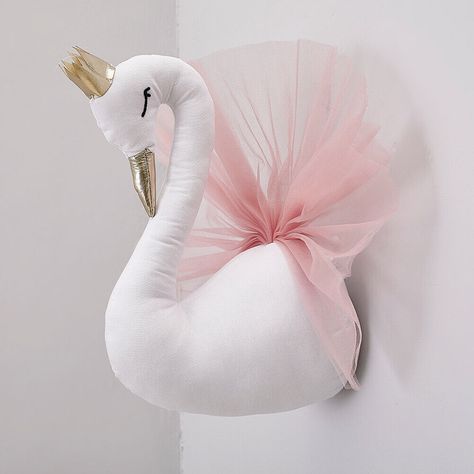 Pink Swan Crown Animal Head Stuffed Wall Hanging Wall Art Decor Children Toy Description: Made of superior cotton, soft and safe for kids. With golden crown, it is elegant and lovely. Special deign with swan, it is cute and beautiful. Wonderful decoration toy for your kid's room. A great birthday gift for children. Material: Cotton Size: 40*30*20cm Weight: 320g Color: Pink Package: 1 x Crown Swan Doll Swan Animal, Swan Wall Art, Animal Head Wall, Golden Crown, Animal Head, Pink Themes, Girl Bedroom Decor, Animal Heads, Birthday Gifts For Girls