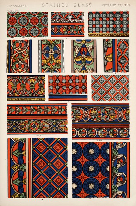 Jones, Owen, 1809-1874. / The grammar of ornament (1910) Grammar Of Ornament, Medieval Pattern, Owen Jones, Graphic Design Books, Free Illustration Images, Antique Illustration, Illustration Vintage, Illuminated Manuscript, Pattern Illustration