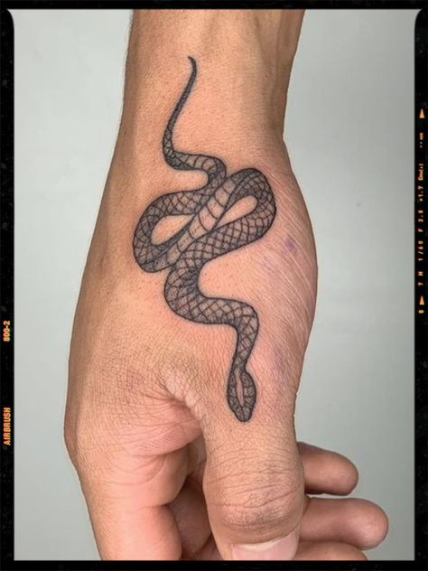 Men Tattoo Snake, Man Snake Tattoo, Snake Tattoo Hand Man, Snake Tatoo Man, Snake Hand Tattoo Men, Male Snake Tattoo, Small Snake Tattoo Men, Snake On Hand Tattoo, Mens Snake Tattoo