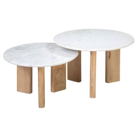 Bryn Coffee Table Set of 2 - Dovetail Coffee Table Set Of 2, Round Nesting Coffee Tables, Dovetail Furniture, Oval Coffee Tables, Coffee Table Set, Nesting Coffee Tables, Outdoor Furniture Collections, Coffee Table White, Outdoor Dining Furniture