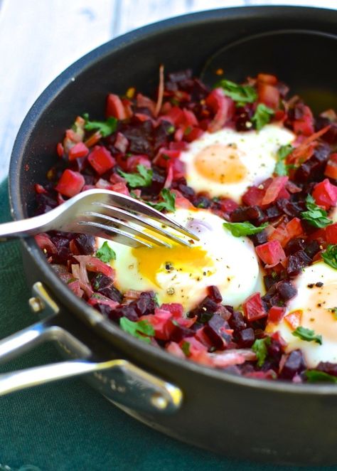 Beet Hash with Runny Eggs | The Every Kitchen Root Vegetable Recipes, Chard Recipes Healthy, Rainbow Chard Recipes, Root Vegetables Recipes, Runny Eggs, Chard Recipes, Rainbow Chard, Root Veggies, Beet Recipes