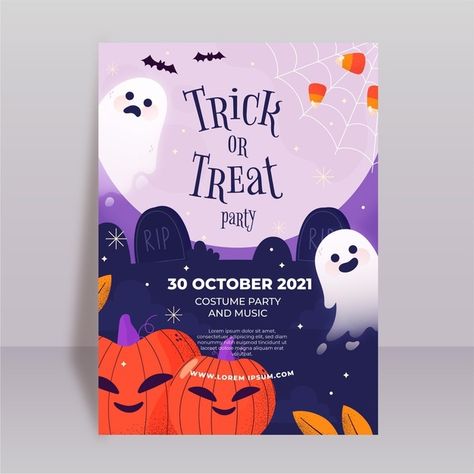 Halloween Party Flyer Design, Cute Halloween Poster, Halloween Flyer Design, Halloween Poster Design, Halloween Graphic Design, Marcos Halloween, Poster Design Kids, Halloween Invitaciones, Fiesta Halloween