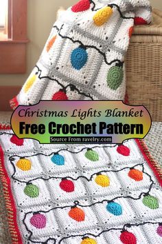 Crochet Christmas Lapghan, Christmas Corner To Corner Crochet, Crochet Blanket Winter, Xmas Blanket Crochet, Christmas Crocheted Blankets, One Skein Crochet Blanket, Free Christmas Granny Square Patterns, Christmas Tree Crochet Blanket Pattern Free, Christmas Crochet Throw