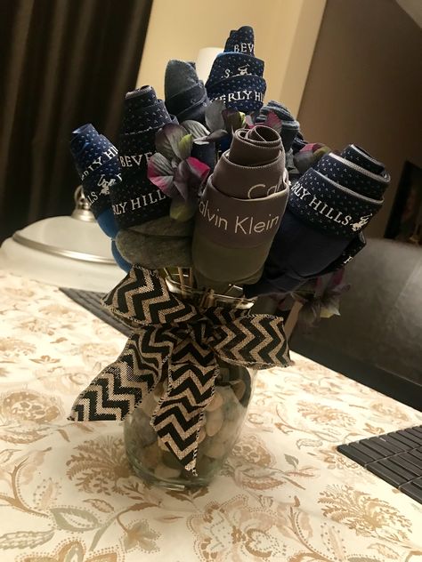 Underwear and Sock Man Bouquet Flower Gift For Men, Cute Bouquet For Boyfriend, Men’s Gift Bouquet, Boxer Bouquet For Him, Male Bouquet Gift, Man Bouquet Ideas Valentines Day, Sock Bouquet For Him, Man Bouquet Ideas Birthday, Bouquet Of Flowers With Hat For Men