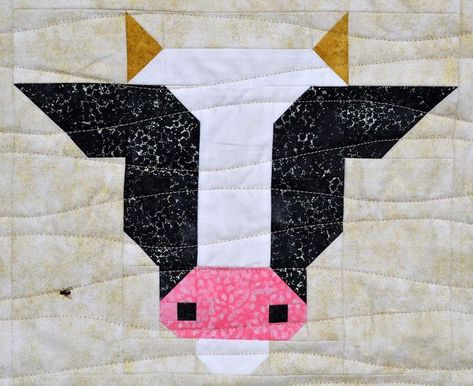 Cow Quilt Block Pattern Free, Farm Animal Quilt Patterns Free, Cow Quilt, Farm Quilt Patterns, Soup Cozy, Farm Animal Quilt, Cow Applique, I Spy Quilt, Farm Quilt