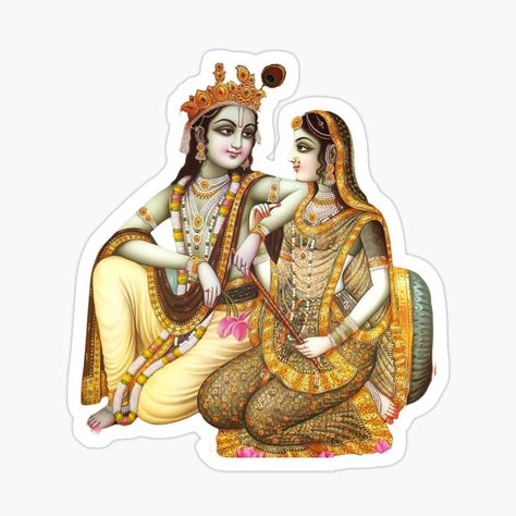 Get my art printed on awesome products. Support me at Redbubble #RBandME: https://www.redbubble.com/i/sticker/Beautiful-Radha-Krishna-by-newtotem/163501151.EJUG5?asc=u Radhe Krishna Sticker, Cute Radha Krishna Cartoon Images, Krishna Sticker, Radha Rani Wallpaper For Laptop, Radha Rani Cartoon Images, Radha Rani Animated, Whatsapp Stickers, Radha Krishna, Glossier Stickers