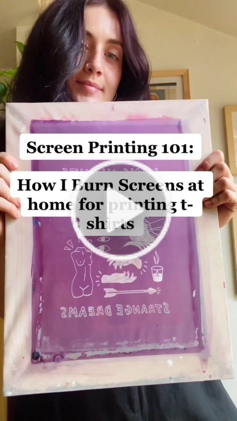 How To Silk Screen At Home, Silk Screen Shirt, How To Burn A Screen For Screen Printing, Vinyl Screen Printing, Tshirt Screen Printing Diy, Screenprinting Studio Home, Diy T Shirt Printing At Home, How To Screen Print At Home, Screen Printing At Home Diy