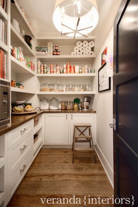 Pantry Microwave - Transitional - kitchen - Veranda Interiors Veranda Interiors, Beautiful Pantry, Dream Pantry, Pantry Room, Pantry Remodel, Pantry Cupboard, Pantry Closet, Small Pantry, Kitchen Pantry Design