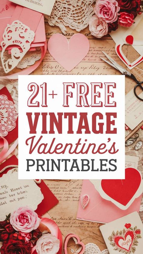 Free Valentine's printables with vintage designs and decorations, including hearts and flowers. Vintage Valentine Images Free Printables, Valentines Day Templates Free Printables, Free Vintage Valentines Printables, Valentines Day Free Printables, Valentine Free Printables, Valentines Day Graphics, Junk Journal Inspiration, Valentines Day Printables, Junk Journal Ideas