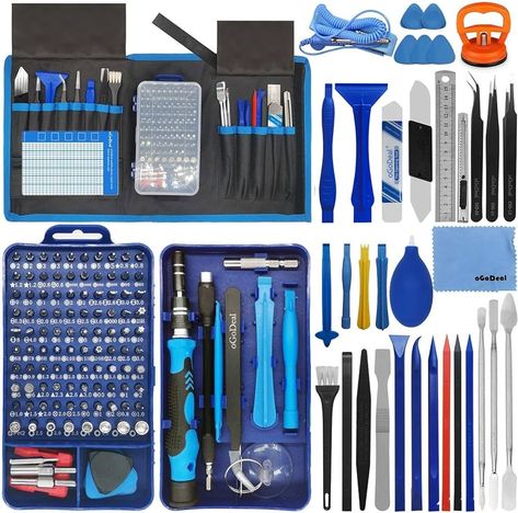 oGoDeal 155 in 1 Precision Screwdriver Set Professional Electronic Repair Tool Kit for Computer, Eyeglasses, iPhone, Laptop, PC, Tablet,PS3,PS4,Xbox,MacBook,Camera,Watch,Toy,Jewelers,Drone (Blue) : Amazon.co.uk: DIY & Tools Pink Tool Set, Electronic Repair, Ipad Computer, Iphone Laptop, Oxford Bags, Iphone Macbook, Camera Watch, Pc Repair, Laser Welding