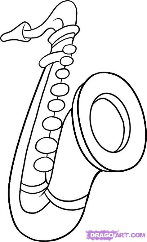 how to draw a saxophone step 6 Saxophone Drawing, Drawing Items, Saxophone Art, Musical Instruments Drawing, Birthday Things, Louisiana Art, Clip Art Library, Music Crafts, Mandala Art Lesson