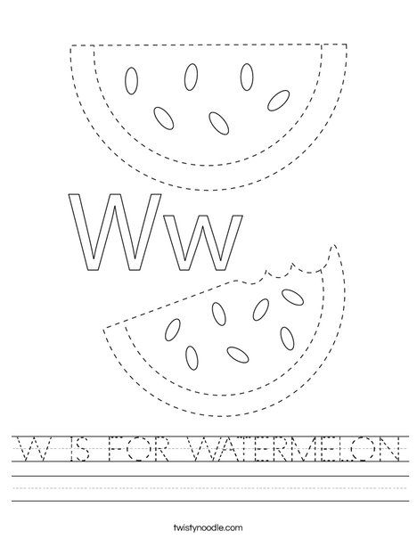 W IS FOR WATERMELON Worksheet - Twisty Noodle Watermelon Worksheet, W Is For Watermelon, Transportation Worksheet, Spring Worksheet, Twisty Noodle, English Teaching Materials, Holiday Lettering, English Teaching, Fun Worksheets