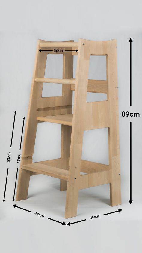 Kitchen Stools Diy, Diy Learning Tower, Learning Tower Diy, Wooden Step Stool, Learning Tower, Step Stool Kids, Kitchen Helper, Modern Kids, Teds Woodworking