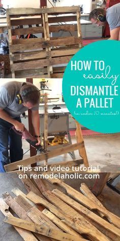 The easy way to dismantle a pallet, in under 10 minutes, without breaking sweat! Plus everything you need to know to choose a good pallet for your next pallet project (and some great pallet building tutorials to get you started!) Pallet Building, Used Pallets, Pallet Project, Pallet Creations, Wooden Pallet Projects, Recycled Pallets, Pallet Outdoor, Pallet Crafts, Old Pallets