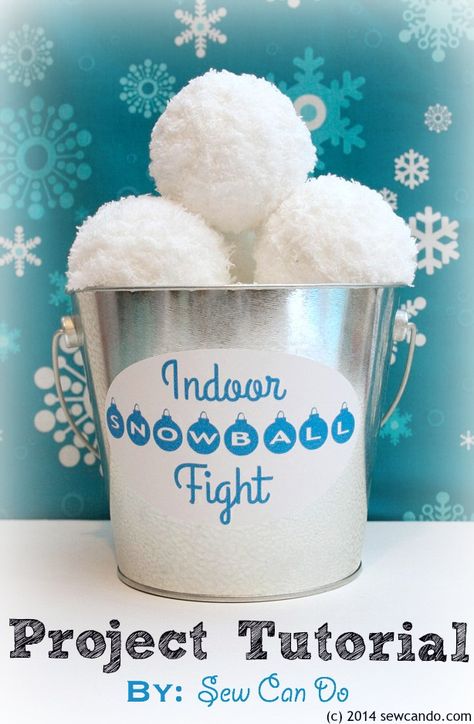 Sew Can Do: Tutorial Time: Make An Indoor Snowball Fight Set Fake Snowballs, Indoor Snowballs, Holiday Fonts, Diy Holiday Gifts, Frozen Birthday Party, Frozen Party, Frozen Birthday, Winter Fun, Winter Crafts