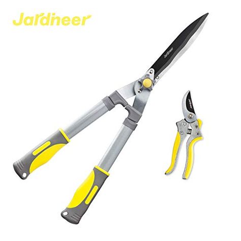 Jardineer 2Pcs Professional Hedge Clippers, 23.6'' Heavy Duty Hedge Shears & 8.3'' Cut Easy Hand Pruners, Manual Bush Trimmers with Sharp Blades Ergonomic Handle House Prayer, Hedge Shears, Ergonomic Hand, Clipper Cut, Garden Shears, Tree Garden, Yard Care, Hedge Trimmers, Flower Tree