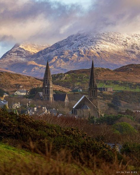 Ireland Travel on Instagram: “The two towers of Clifden, Galway ⛪⛰️ By @upintheeire Follow @ireland_travel for the best Irish content! Tag us or DM for features ☘️” Clifden Ireland, Connemara Ireland, Best Of Ireland, Two Towers, County Galway, Irish Cottage, Ireland Landscape, Galway Ireland, The Two Towers