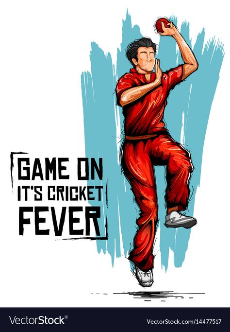 Cricket Bowling Wallpaper, Cricket Illustration Sport Art, Cricket Logo Creative, Cricket Photoshoot, Cricket Bowler, Cricket Vector, Cricket Illustration, Cricket Bowling, Box Cricket