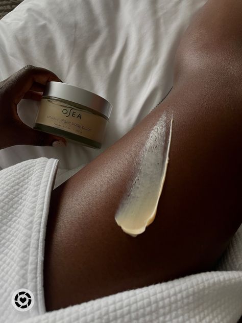 Osea body cream Black girl aesthetic, black woman aesthetic Body Skin Care Aesthetic, Body Care Black Women, Wellness Aesthetic Black Woman, Clean Black Woman Aesthetic, Black Skin Aesthetic, Skincare Black Women, Body Cream Aesthetic, African Bodycare, Clean Girl Aesthetic Black Women