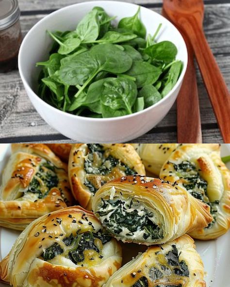 Spinach and Cheese Puff Pastry Squares Spinach And Cheese Pastries, Phyllo Spinach Appetizers, Spinach Puffed Pastry, Feta And Spinach Puff Pastry, Spinach Puff Pastry Appetizers, Cream Cheese Spinach Puffs, Spinach Stuffed Pastry, Spinach And Feta Pastry, Spinach Feta Puff Pastry