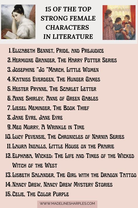 Who are the strongest female characters in literature? I narrowed it down to a brief collection of 15 of the literature's strongest, most iconic female characters. These brave female characters range from bold personalities to heroines. They are women we can relate to, who empower us, and who dazzle us with their storylines. Strong Female Characters Books, Iconic Female Characters, Female Book Characters, Lucy Pevensie, Lisbeth Salander, Strong Female Lead, Tbr List, The Girl With The Dragon Tattoo, Wicked Witch Of The West