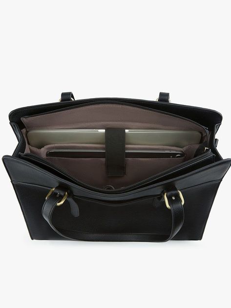 Women's Versatile Vegan Leather Laptop Briefcase - Shop this stylish and sustainable laptop briefcase perfect for work or travel. #veganleather #laptopbriefcase Modern Briefcase For Women, Aesthetic Briefcase, Hand Bag For School, Hand Bags For School, Professional Purse, Laptop Tote Bag Woman, Office Bags For Women, Bags Office, Designer Laptop Bag