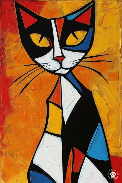 Picasso Like Paintings, Pablo Picasso Cubism Painting, Pikaso Art, Cubism Art Paintings, Cubism Art Modern, Picasso Inspired Art, Picasso Style Art, Cubism Drawing, Picasso Cat