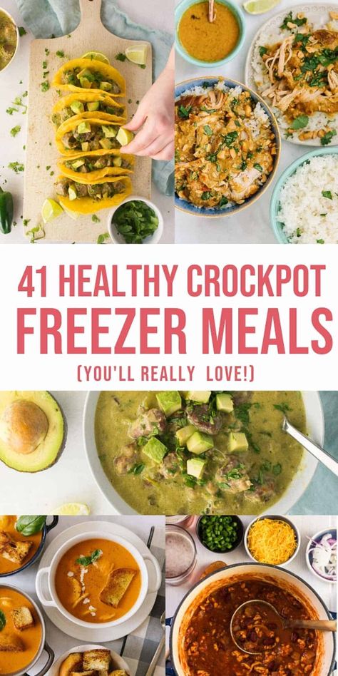 Healthy Freezer Crockpot Meals, Healthy Crockpot Freezer Meals, Make Ahead Healthy Meals, Low Carb Freezer Meals, Crockpot Meal Prep, Crockpot Freezer Meals, Happy Money Saver, Meals Crockpot, Freezer Crockpot Meals Healthy