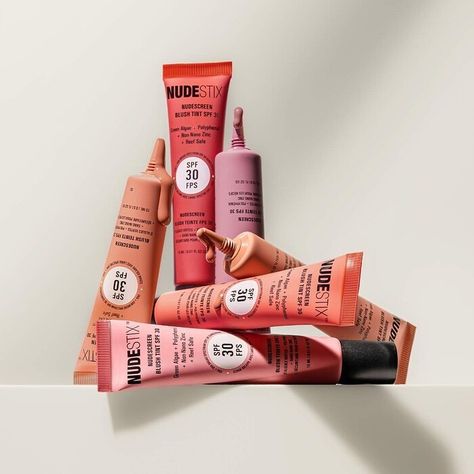 New from #nudestix! Nudescreen Blush + Lip Tint SPF 30, a multitasking, clean, naturally tinted liquid blush for cheeks, lips, and eyes in… | Instagram Tube Photography, Blush Tint, Pink Sunrise, Coal Tar, Face Veil, Tinted Spf, Green Algae, Skin Tint, Liquid Blush