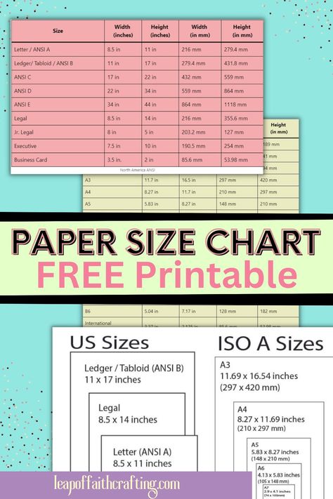 printable paper chart pdf pin with tables School Planner Organization, Study Planner Printable Free, School Planner Template, Paper Sizes Chart, Standard Card Sizes, Study Planner Printable, Student Planner Printable, Free Stencils, Checklist Template